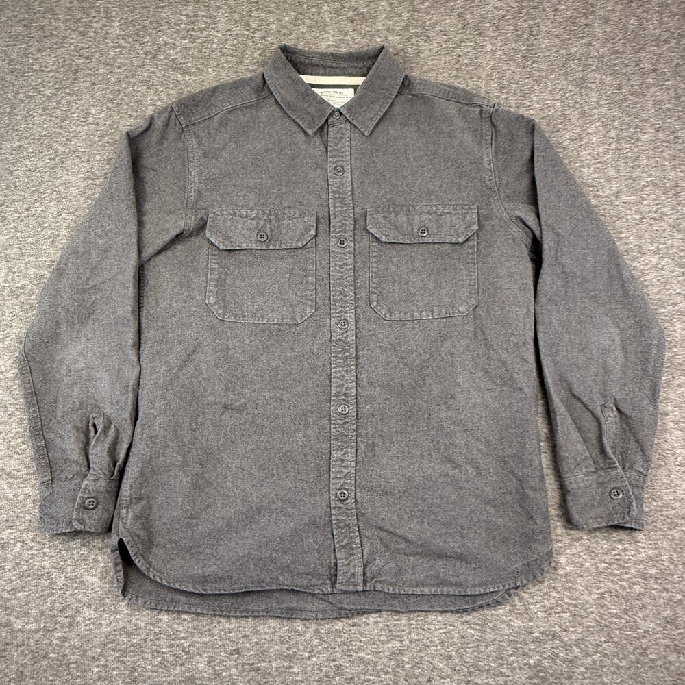 REI Cooperative Men's Grey 100% Cotton Collared Button Down Shirt Medium Durable